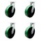 Service Caster 12'' Heavy Duty Green Poly on Cast Iron Swivel Caster Set with 2 Swivel Locks, 4PK CRAN-SCC-KP92S1230-PUR-GB-BSL-2-S-2 - alternate 1